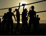 16 March 2016; Members of the TG4 All Stars squad playing volleyball during beachside activities on Coronado Beach on Coronado Island. TG4 Ladies Football All-Star Tour. San Diego, California, USA.  Picture credit: Brendan Moran / SPORTSFILE