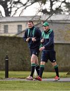 17 March 2016; ireland forwards coach Simon Easterby, right, with Donnacha Ryan before the start of squad training. Carton House, Maynooth, Co. Kildare. Picture credit: David Maher / SPORTSFILE
