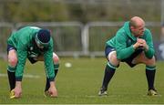 17 March 2016; Ireland's Jonathan Sexton and Rory Best, during squad training. Carton House, Maynooth, Co. Kildare. Picture credit: David Maher / SPORTSFILE