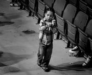 27 February 2010; A young supporter during one of the evenings contests. National Mens Elite Championships Semi-Finals - Saturday, National Stadium, Dublin. Picture credit: Stephen McCarthy / SPORTSFILE