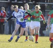 7 March 2010; Edel Byrne, Monaghan, in action against Noelle Tierney, Mayo. Bord Gais Energy Ladies National Football League Division 1 Round 4, Monaghan v Mayo Emyvale, Co. Monaghan. Picture credit: Oliver McVeigh / SPORTSFILE