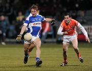 6 March 2010; Cahir Healy, Laois, in action against Andy Mallon, Armagh. Allianz GAA Football National League, Division 2, Round 3, Laois v Armagh, O'Moore Park, Portlaoise, Co. Laois. Picture credit: Matt Browne / SPORTSFILE