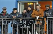 10 March 2010; Spectators including Limerick County Board chairman Liam Lenihan, extreme right, watch on during the game. Cadbury Munster GAA Football Under 21 Quarter-Final, Limerick v Clare, Cooraclare GAA Club, Co. Clare. Picture credit: Diarmuid Greene / SPORTSFILE