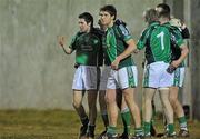 10 March 2010; Limerick players celebrate at the final whistle. Cadbury Munster GAA Football Under 21 Quarter-Final, Limerick v Clare, Cooraclare GAA Club, Co. Clare. Picture credit: Diarmuid Greene / SPORTSFILE