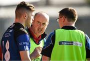 17 March 2016; Michael Mullan, St Patrick's College Maghera, receiving instructions from Manager Paul Hughes before going on as a sub. Danske Bank McRory Cup Final, St Patrick's College Maghera v St Paul’s Bessbrook, Athletic Grounds, Armagh. Picture credit: Oliver McVeigh / SPORTSFILE