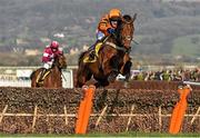17 March 2016; Thistlecrack, with Tom Scudamore up, on their way to winning the Ryanair World Hurdle. Prestbury Park, Cheltenham, Gloucestershire, England. Picture credit: Seb Daly / SPORTSFILE