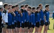 17 March 2016; The St Patrick's College Maghera team stand for the national anthem. Danske Bank McRory Cup Final, St Patrick's College Maghera v St Paul’s Bessbrook, Athletic Grounds, Armagh. Picture credit: Oliver McVeigh / SPORTSFILE