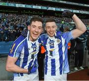 17 March 2016; Ryan Basquel, left, and Cathal Flaherty, Ballyboden St Endas, celebrate during the closing stages of the game. AIB GAA Football All-Ireland Senior Club Championship Final, Ballyboden St Endas, Dublin, v Castlebar Mitchels, Mayo. Croke Park, Dublin. Picture credit: Stephen McCarthy / SPORTSFILE