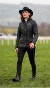 18 March 2016; Former Olympian Victoria Pendleton, right, walks the course ahead of her ride on Pacha Du Polder in the St. James's Place Foxhunter Steeple Chase. Prestbury Park, Cheltenham, Gloucestershire, England. Picture credit: Seb Daly / SPORTSFILE