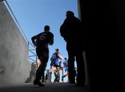7 March 2010; Monaghan players make their way out for the start of the match. Allianz GAA Football National League, Division 1, Round 3, Monaghan v Tyrone, Inniskeen GAA Grounds, Inniskeen, Co. Monaghan. Picture credit: Brian Lawless / SPORTSFILE