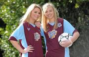 11 March 2010; Hunky Dorys and former League of Ireland champions Drogheda United have announced a major two year sponsorship deal, which will include United Park being renamed Hunky Dorys Park and the first and reserve teams will carry the Hunky Dory logo. At the announcement are models Claudia Martin, left, and Laura Prendergast. Herbert Park Hotel, Ballsbridge, Dublin. Picture credit: Brendan Moran / SPORTSFILE