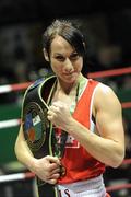 6 March 2010; Dervla Duffy, Ryston, with her 57kg elite women's belt after receiving a walkover. Men's Elite & Women's Novice National Championships 2010 Finals - Saturday Evening Session, National Stadium, Dublin. Picture credit: Stephen McCarthy / SPORTSFILE
