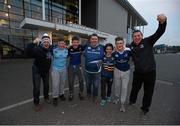18 March 2016; Leinster supporters, from left, Donal McGrath, Stephen Carroll, Cian Leonard, John McDonnell, Troy Kinchrandell, Billy Lawlor and Cathal Duffy, from Tullow RFC, ahead of the game. Guinness PRO12 Round 9 Refixture, Glasgow Warriors v Leinster. Scotstoun Stadium, Glasgow, Scotland. Picture credit: Stephen McCarthy / SPORTSFILE