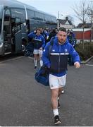 18 March 2016; Aaron Dundon, Leinsters, arrives ahead of the game. Guinness PRO12 Round 9 Refixture, Glasgow Warriors v Leinster. Scotstoun Stadium, Glasgow, Scotland. Picture credit: Stephen McCarthy / SPORTSFILE