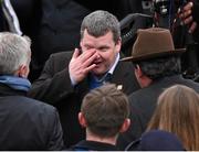 18 March 2016; An emotional Trainer Gordon Elliott after he sent out Don Cossack and Bryan Cooper to win the Timico Cheltenham Gold Cup Steeple Chase. Prestbury Park, Cheltenham, Gloucestershire, England. Picture credit: Cody Glenn / SPORTSFILE