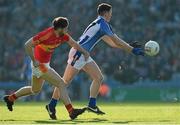 17 March 2016; Ryan Basquel, Ballyboden St Endas, in action against Donie Newcombe, Castlebar Mitchels, as Ballyboden set up the first goal. AIB GAA Football All-Ireland Senior Club Championship Final, Ballyboden St Endas, Dublin, v Castlebar Mitchels, Mayo. Croke Park, Dublin. Picture credit: Ray McManus / SPORTSFILE
