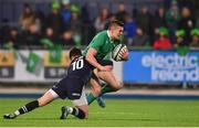 18 March 2016; Jacob Stockdale, Ireland, is tackled by Adam Hastings, Scotland. Electric Ireland U20 Six Nations Rugby Championship, Ireland v Scotland. Donnybrook Stadium, Donnybrook, Dublin. Picture credit: Ramsey Cardy / SPORTSFILE