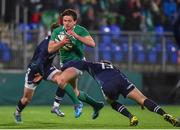 18 March 2016; Hugo Keenan, Ireland, is tackled by Rory Hutchinson, Scotland. Electric Ireland U20 Six Nations Rugby Championship, Ireland v Scotland. Donnybrook Stadium, Donnybrook, Dublin. Picture credit: Ramsey Cardy / SPORTSFILE
