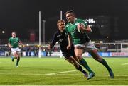 18 March 2016; Jacob Stockdale, Ireland, on his way to scoring his side's second try of the game. Electric Ireland U20 Six Nations Rugby Championship, Ireland v Scotland. Donnybrook Stadium, Donnybrook, Dublin. Picture credit: Ramsey Cardy / SPORTSFILE