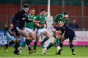 18 March 2016; James Ryan, Ireland, is tackled by Rory Hutchinson, Scotland. Electric Ireland U20 Six Nations Rugby Championship, Ireland v Scotland. Donnybrook Stadium, Donnybrook, Dublin. Picture credit: Ramsey Cardy / SPORTSFILE