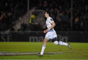 18 March 2016; Joey Carbery, Leinster, runs on to make his debut. Guinness PRO12 Round 9 Refixture, Glasgow Warriors v Leinster. Scotstoun Stadium, Glasgow, Scotland. Picture credit: Stephen McCarthy / SPORTSFILE