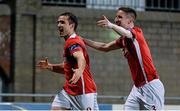 18 March 2016; Christy Fagan, left, St Patrick's Athletic, celebrates after scoring his side's second goal with team-mate Ian Bermingham. SSE Airtricity League Premier Division, Shamrock Rovers v St Patrick's Athletic. Tallaght Stadium, Tallaght, Dublin. Picture credit: David Maher / SPORTSFILE