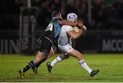 18 March 2016; Isaac Boss, Leinster, is tackled by Nick Grigg, Glasgow Warriors. Guinness PRO12 Round 9 Refixture, Glasgow Warriors v Leinster. Scotstoun Stadium, Glasgow, Scotland. Picture credit: Stephen McCarthy / SPORTSFILE