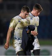 18 March 2016; Luke McGrath, left, and Garry Ringrose, Leinster, following their side's defeat. Guinness PRO12 Round 9 Refixture, Glasgow Warriors v Leinster. Scotstoun Stadium, Glasgow, Scotland. Picture credit: Stephen McCarthy / SPORTSFILE