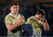 18 March 2016; Tadhg Furlong, left, and Jordi Murphy, Leinster, following their side's defeat. Guinness PRO12 Round 9 Refixture, Glasgow Warriors v Leinster. Scotstoun Stadium, Glasgow, Scotland. Picture credit: Stephen McCarthy / SPORTSFILE