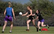 18 March 2016; Caroline O'Hanlon, centre, and Mairead Tennyson, both Armagh, in action during a training session in the US Olympic Training Center, in Chula Vista, ahead of the TG4 Ladies Football All Star game. TG4 Ladies Football All-Star Tour, US Olympic Training Center, Chula Vista, California, USA. Picture credit: Brendan Moran / SPORTSFILE