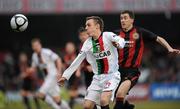 13 March 2010; Jason Hill, Glentoran, in action against Aaron Greene, Bohemians. Setanta Cup, Bohemians v Glentoran, Dalymount Park, Dublin. Photo by Sportsfile