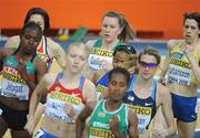 12 March 2010; Ireland's Roseanne Galligan, back centre, on her way to finishing in 7th place in the Women's 1500m Heats at the 13th IAAF World Indoor Athletics Championships, Doha, Qatar. Picture credit: Pat Murphy / SPORTSFILE