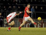 13 March 2010; Colm O'Neill, Cork, in action against Justin McMahon, Tyrone. Allianz GAA Football National League, Division 1, Round 4, Tyrone v Cork, Healy Park, Omagh, Co. Tyrone. Picture credit: Oliver McVeigh / SPORTSFILE