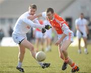 14 March 2010; Padraig O'Neill, Kildare, in action against Brendan Donaghy, Armagh. Allianz GAA Football National League, Division 2, Round 4, Armagh v Kildare, St Oliver Plunkett Park, Crossmaglen, Co. Armagh. Picture credit: Oliver McVeigh / SPORTSFILE