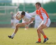 14 March 2010; John Doyle, Kildare, in action against Paul Kernan, Armagh. Allianz GAA Football National League, Division 2, Round 4, Armagh v Kildare, St Oliver Plunkett Park, Crossmaglen, Co. Armagh. Picture credit: Oliver McVeigh / SPORTSFILE