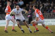 14 March 2010; Dermot Earley, Kildare, in action against Gareth Swift, Armagh. Allianz GAA Football National League, Division 2, Round 4, Armagh v Kildare, St Oliver Plunkett Park, Crossmaglen, Co. Armagh. Picture credit: Oliver McVeigh / SPORTSFILE