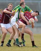 14 March 2010; Joe Bergin and Barry Cullinane, Galway, in action against Tommy Griffin, Kerry. Allianz GAA Football National League, Division 1, Round 4, Galway v Kerry, Pearse Stadium, Galway. Picture credit: Ray Ryan / SPORTSFILE