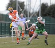 14 March 2010; Ryan Gaffney, Armagh, in action against Niall Forde, London. Allianz GAA Hurling National League, Division 3A, Round 3, Armagh v London, St Oliver Plunkett Park, Crossmaglen, Co. Armagh. Picture credit: Oliver McVeigh / SPORTSFILE