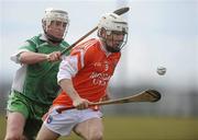 14 March 2010; Cathal Carvill, Armagh, in action against Niall Forde, London. Allianz GAA Hurling National League, Division 3A, Round 3, Armagh v London, St Oliver Plunkett Park, Crossmaglen, Co. Armagh. Picture credit: Oliver McVeigh / SPORTSFILE
