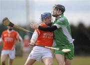 14 March 2010; Conor McCann, Armagh, in action against Neill Cody, London. Allianz GAA Hurling National League, Division 3A, Round 3, Armagh v London, St Oliver Plunkett Park, Crossmaglen, Co. Armagh. Picture credit: Oliver McVeigh / SPORTSFILE