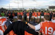 14 March 2010; The Armagh squad in a huddle after the match. Allianz GAA Football National League, Division 2, Round 4, Armagh v Kildare, St Oliver Plunkett Park, Crossmaglen, Co. Armagh. Picture credit: Oliver McVeigh / SPORTSFILE