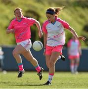 19 March 2016; Noelle Healy, Dublin and 2014 All Stars, in action against Rena Buckley, Cork and 2015 All Stars. TG4 Ladies Football All-Star Tour, 2014 All Stars v 2015 All Stars. University of San Diego, Torero Stadium, San Diego, California, USA. Picture credit: Brendan Moran / SPORTSFILE