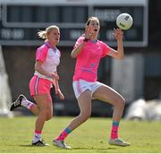 19 March 2016; Aine Tighe, Leitrim and 2015 All Stars, in action against Deirdre O'Reilly, Cork and 2014 All Starsl Stars. University of San Diego, Torero Stadium, San Diego, California, USA. Picture credit: Brendan Moran / SPORTSFILE