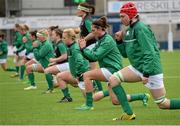20 March 2016; Nora Stapleton warms up ahead of the match between Ireland and Scotland. Women's Six Nations Rugby Championship, Ireland v Scotland. Donnybrook Stadium, Donnybrook, Dublin. Picture credit: Seb Daly / SPORTSFILE