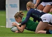 20 March 2016; Alison Miller, Ireland, scores her team's first try of the match. Women's Six Nations Rugby Championship, Ireland v Scotland. Donnybrook Stadium, Donnybrook, Dublin. Picture credit: Seb Daly / SPORTSFILE