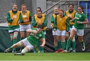 20 March 2016; Ciara Griffin, Ireland, scores her team's third try of the match. Women's Six Nations Rugby Championship, Ireland v Scotland. Donnybrook Stadium, Donnybrook, Dublin. Picture credit: Seb Daly / SPORTSFILE