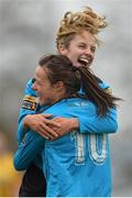 20 March 2016; Aine O'Gorman, no.10, UCD  Waves, celebrates her side's first goal with team-mate Julie Ann Russell. Continental Tyres Women's National League, Kilkenny United WFC v UCD Waves, Buckley Park, Kilkenny. Picture credit: David Maher / SPORTSFILE