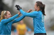 20 March 2016; Aine O'Gorman, no.10, UCD Waves, celebrates her side's first goal with team-mate Julie Ann Russell. Continental Tyres Women's National League, Kilkenny United WFC v UCD Waves, Buckley Park, Kilkenny. Picture credit: David Maher / SPORTSFILE