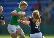 20 March 2016; Claire Molloy, Ireland, is tackled by Jenny Maxwell, Scotland. Women's Six Nations Rugby Championship, Ireland v Scotland. Donnybrook Stadium, Donnybrook, Dublin. Picture credit: Seb Daly / SPORTSFILE
