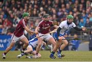 20 March 2016; Tom Devine, Waterford, in action against David Burke, left, and Aidan Harte, Galway. Allianz Hurling League, Division 1A, Round 5, Waterford v Galway, Walsh Park, Waterford. Picture credit: Ramsey Cardy / SPORTSFILE